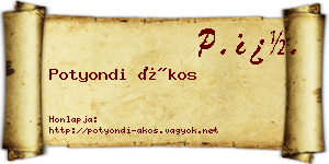 Potyondi Ákos névjegykártya